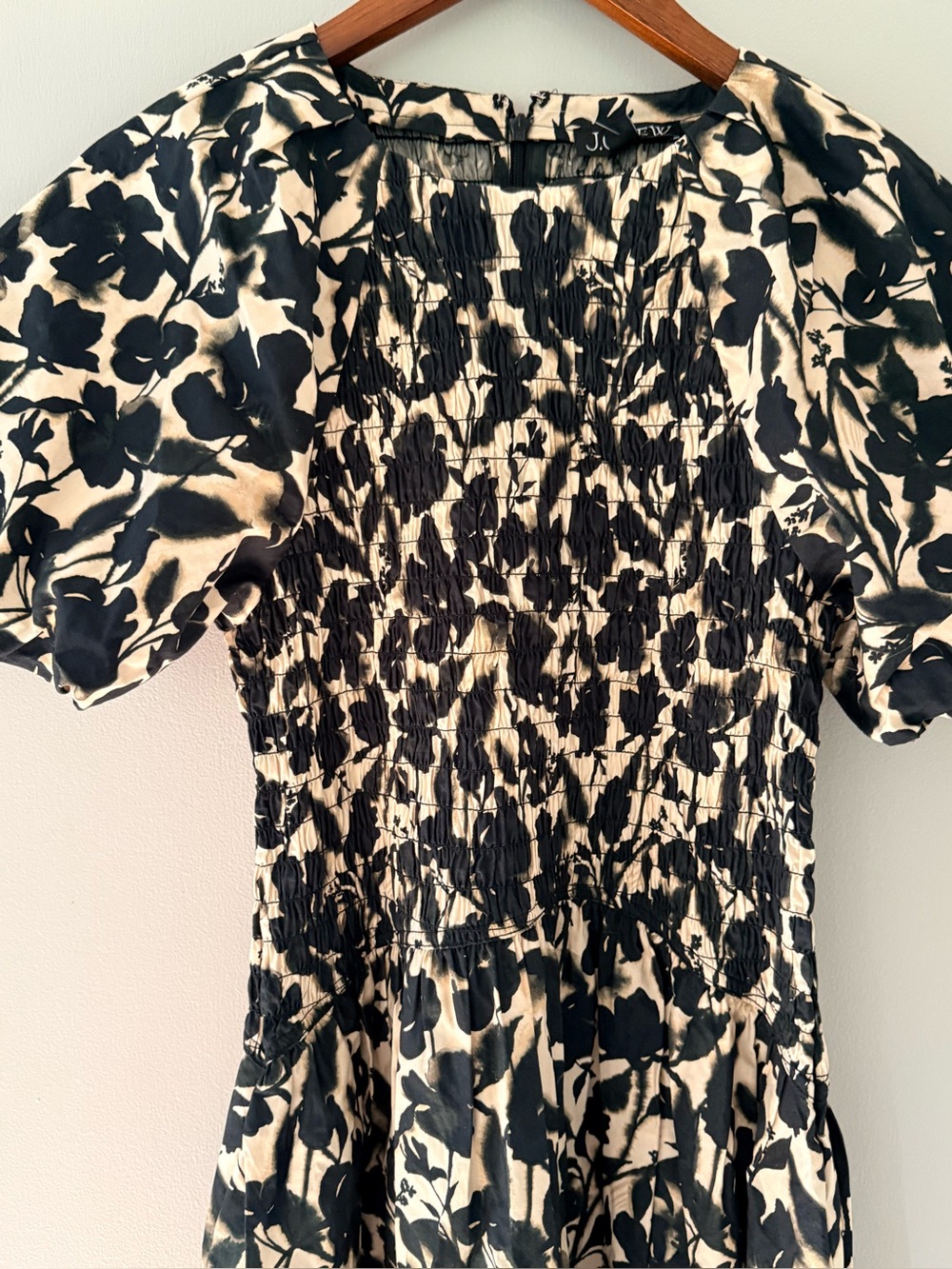 J.Crew Meadow Puff Sleeve Smocked Floral Cotton Poplin Midi Dress NWT XS - Picture 5 of 5